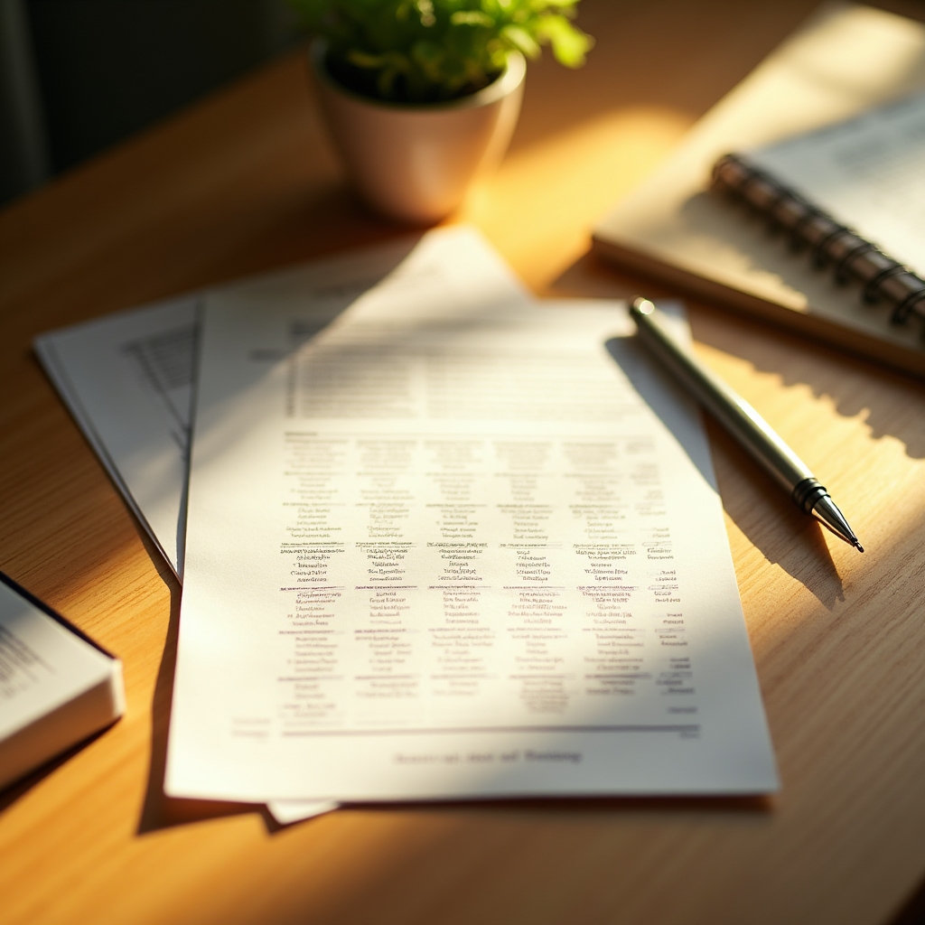 Calendario e documenti su una scrivania per pianificare le rate mensili del servizio